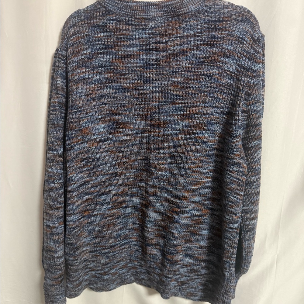 BEAUTIFUL Nic and Zoe multi-color sweater (light blue, dark blue & copper) Sz XL
